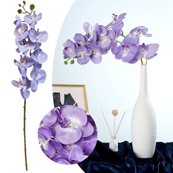 ERTZAE Lavender Silk Artificial Orchid (6 Pc) – Diy Wedding Bouquet Flower,Home Tabletop Floral Centerpiece,Silk Orchid Party Decor,Non-Wilting Artificial Flower,Balcony Decorative Orchid