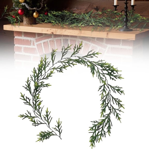 ERTZAE Lifelike Artificial Greenery Garland,Faux Plant Vine Decor,Natural Texture Hanging Accent,Home Wall Decor,Festive Holiday Arrangement,Flexible Mantle Greenery,Fresh Style Decor Element B