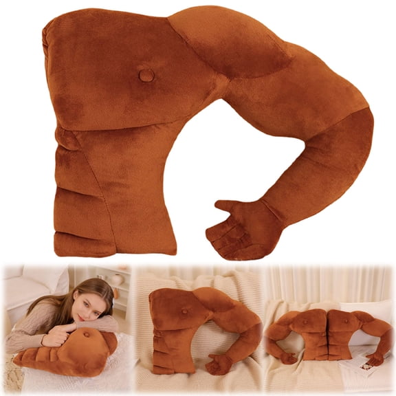 ERTZAE Muscle Arm Pillow,Plush Boyfriend Pillow For Women,Supportive Partner Cuddle Pillow,Neck Shoulder Alignment Pillow,Soft Pp Cotton Shape-Retaining Pillow,Multi-Scene Relaxation Cushion