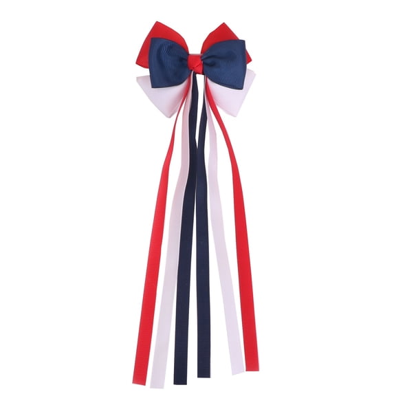 ERTZAE Patriotic Ribbon Bow,10" Stripe Stars Tree Topper,4Th Of July Decorations,Wreath Bow For Front Door,Red White Blue Independence Anniversary Memorial Day Party Supply,Americana Holiday Decor