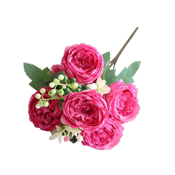 ERTZAE Peonies Artificial Flowers,Silk Spring Flowers For Decoration,Faux Real Touch Peonies,Faux Florals Peonies Flowers Look Real,Artificial Peony Bouquet,5 Bundles Fuchsia Flowers,Romantic Decor