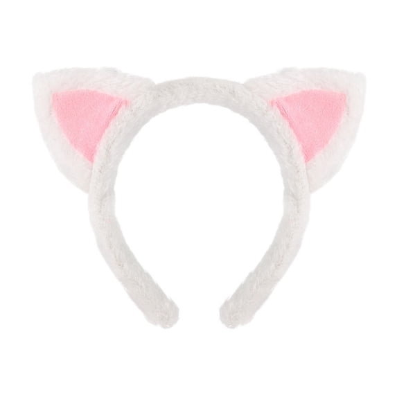 ERTZAE Plush Cat Ear Headband – Soft Fuzzy Hairband For Cosplay,Makeup,Yoga & Photo Props,Adults Universal Fit,Soft Curly Fabric Ear Headband,Comfortable Fit For Adults,Fuzzy Hairband Gift-Giving
