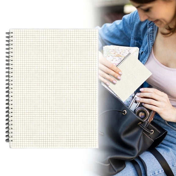 ERTZAE Spiral Notebook,80Sheets A6 grid notebook,clear plastic cover,college spiral journal,subject notebook,composition notebook,Work Schedule Journal,Budget Record Journal,Travel Writing Notebook