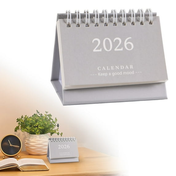 ERTZAE Supplies,2026 Mini Desk Calendar Mini Standing Calendar 2026 Flip Calendar For Desk 2026 Standing Flip Desktop Calendar Desk Calendar Planner Office Calendar For,Gifts For Her Gray
