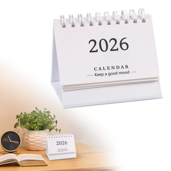 ERTZAE Supplies,2026 Mini Desk Calendar Mini Standing Calendar 2026 Flip Calendar For Desk 2026 Standing Flip Desktop Calendar Desk Calendar Planner Office Calendar For,Gifts For Her White