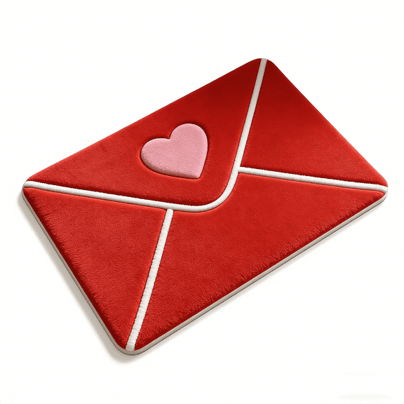 ERTZAE Valentines Day Bath Mat,19X31In Multi-Size Heart Envelope Mat For Custom Placement,Soft Non-Slip Bath Mat,Valentine Heart Rug,Home Bedroom Decor,Valentine‘S Day Doormat,Valentines Day Coir Mat