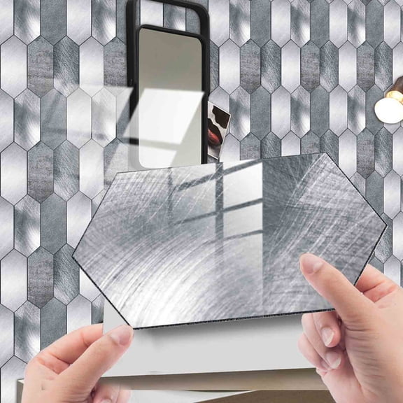 ERTZAE Wall Tile Stick On Backsplash,Hexagon Peel And Stick,Peel And Stick Tile For Kitchen,3D Crystal Tile Sticker,Crystal Tile Sticker 12Pcs 20x10cm,Adhesive Wall Decor,Kitchen Bathroom Backsplash