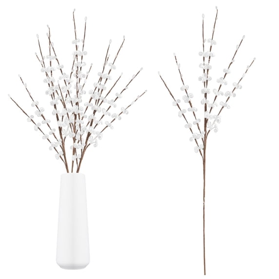 ERTZAE Wedding Floral Decoration,Premium Floral Blooms,Detailed Floral Stems,Slim Stem Flower Arrangements,Artificial White Plum Blossom Branch,22" Faux Flower for DIY,Wedding,Home Vase Decoration