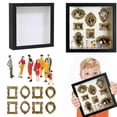 thumbnail image 1 of ERTZAE&nbsp;DIY Museum Silhouette Box,Lighted Shading Box Frame Set with Gold Frame & Figurine,25cm Black,DIY Photo Family Memory Display,Frame Silhouette Boxs,Merch Display, 1 of 6