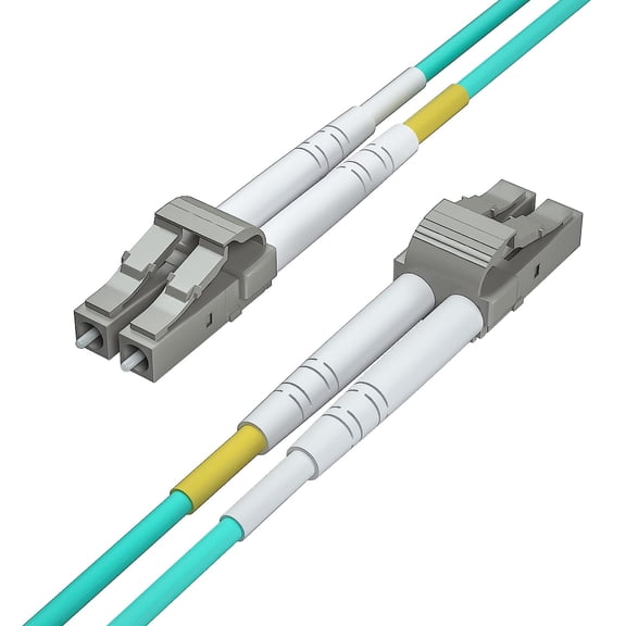 ERUCND-1.5m OM3 LC to LC Fiber Patch Cable, 10GB Multimode Fiber Jumper, Duplex LC-LC UPC MMF 50/125um, LSZH, for SFP Transceiver, Router, Networks, 1.5 Meter(5ft)
