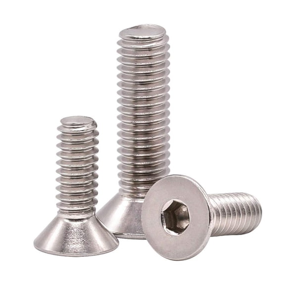 ERUCND-#10-32 x 1 Flat Countersunk Head Socket Cap Screws, 304 Stainless Steel 18-8 SS, Full Machine Thread Coverage, Allen Hex Drive, 50 PCS