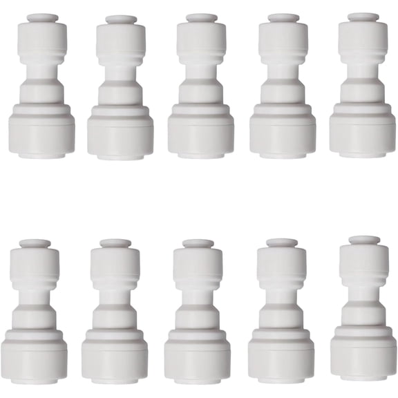 ERUCND-10 PCS OD Reducing Union Connector 1/4 inch to 3/8 inch OD Quick Straight Push Connector Water Tube Pipe Fitting Kit for RO Water Systems Purifiers Filters