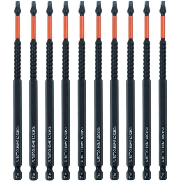 ERUCND-10 Pack #2 Square Driver Bit 6 inch Long Square Impact Drill Bit for Pocket Hole Jig System SQ2 Bits