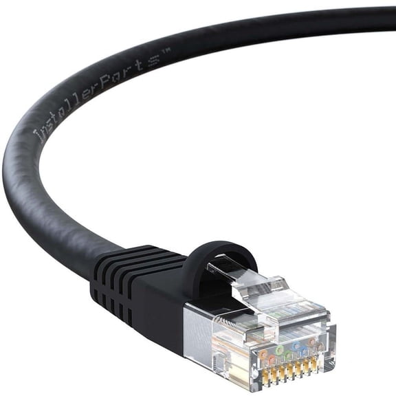 ERUCND-(10 Pack Ethernet Cable CAT5E Cable UTP Booted 1.5 FT - Black - Professional Series - 1Gigabit/Sec Network/Internet Cable, 350MHZ