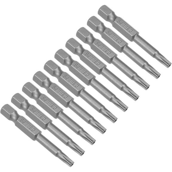 ERUCND-10 Pcs T20 Magnetic Torx Screwdriver Bits, 1/4 Inch Hex Shank 2-inch Length S2 Security Tamper Proof Screw Driver Kit Tools