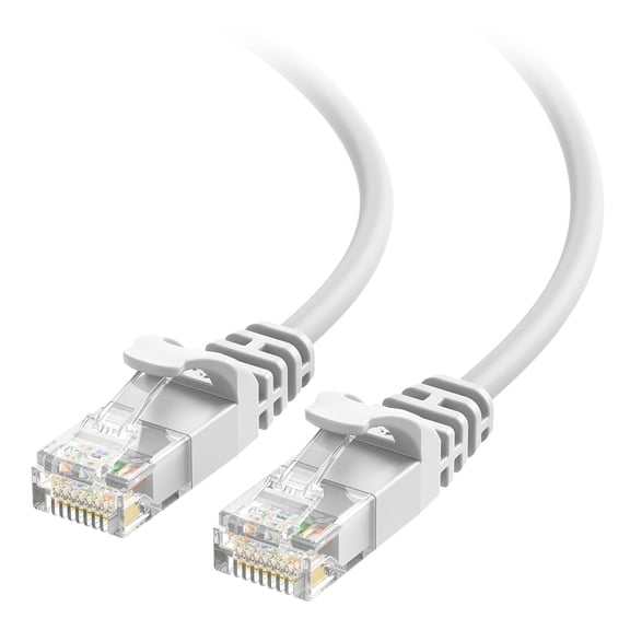 ERUCND-10Gbps Snagless Cat 6 Ethernet Cable - 10ft, Slim Profile Cat 6 Cable, Cat6 Cord, Thin Ethernet Cord, White