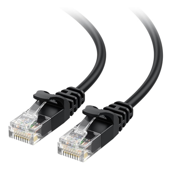 ERUCND-10Gbps Snagless Short Cat 6 Ethernet Cable - 3ft, Slim Profile Cat 6 Cable, Cat6 Cord, Thin Ethernet Cord, Black