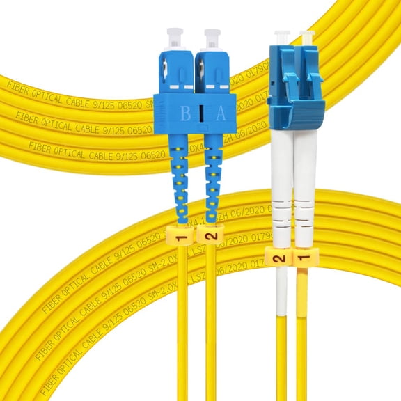ERUCND-- 10M OS2 SC to LC Fiber Patch Cable | Length Options: 1m-50m, 1G/10G Single Mode Duplex 9/125um SMF Fiber Optic Cable Cord LSZH 10Meter(33ft)