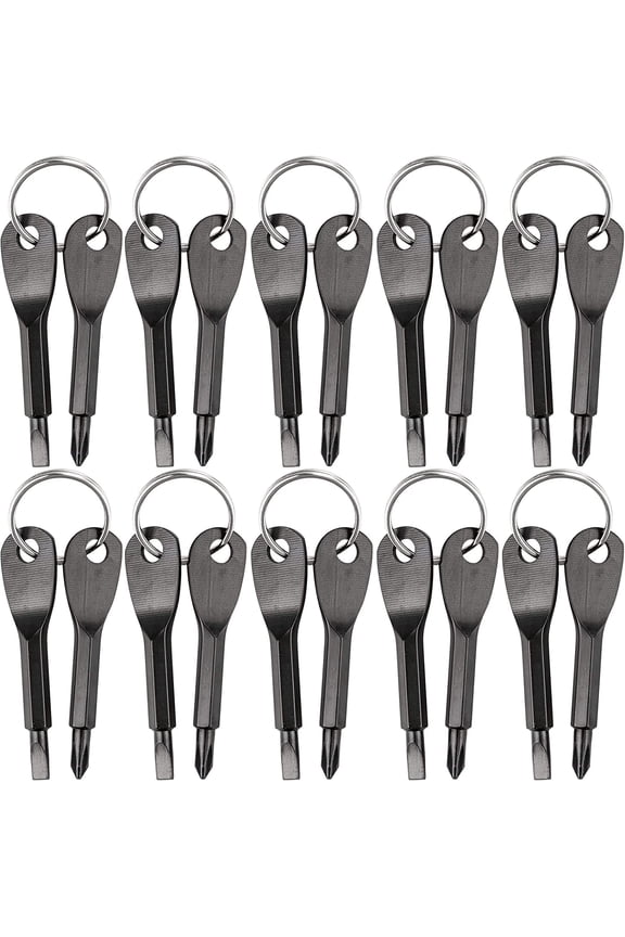 -10PCS Pocket Keychain Screwdriver Tools Set, Outdoor Tool Gadgets Kit Travel Screwdriver Keychain with Key Ring for Dad Gift, Electrician, DIY