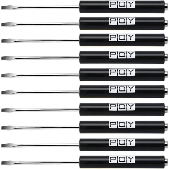ERUCND-10Pcs Mini Pocket Screwdriver with Clip Magnetic Slotted Small Screw Drivers with Flat Head for Mechanical, Electrician (black)