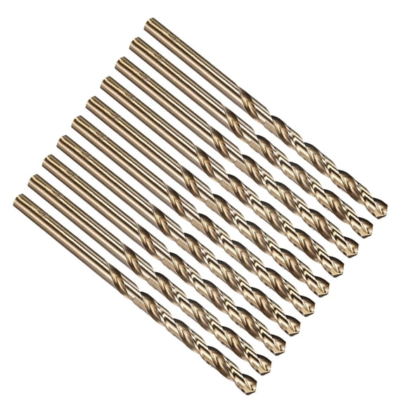 ERUCND-#12 Drill Bit, Micro Number Small Bits 4341 High-Speed Steel 135 Gold Finish for Soft Thin Metal Steel Wood Acrylic - 10 Pack
