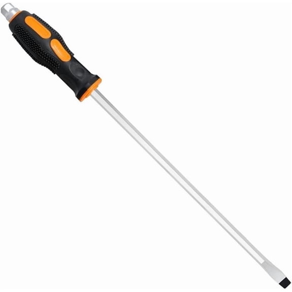ERUCND-12-Inch Flat-Head Demolition Screwdriver, Fixinus Magnetic Slotted Impact Screwdriver with Striking Cap for Fastening, Chiselling and Loosening Seized Screws