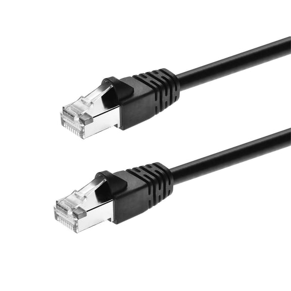 ERUCND-- 124360 Cat6A Ethernet Patch Cable - Network Internet Cord - RJ45, 550Mhz, STP, Pure Bare Copper Wire, 10G, 26AWG, 10ft, Black