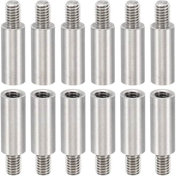 ERUCND-12pcs M4 Standoffs, M4 15+6mm Spacer Standoffs Steel Threaded Standoffs Screws Kit 4mm ID 6mm OD Metric Male Female Thread Adapters for Circuit Board PCB RC Drones Motherboard