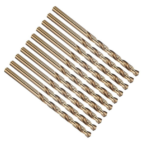 ERUCND-#19 Drill Bit, Micro Number Small Bits 4341 High-Speed Steel 135 Gold Finish for Soft Thin Metal Steel Wood Acrylic - 10 Pack