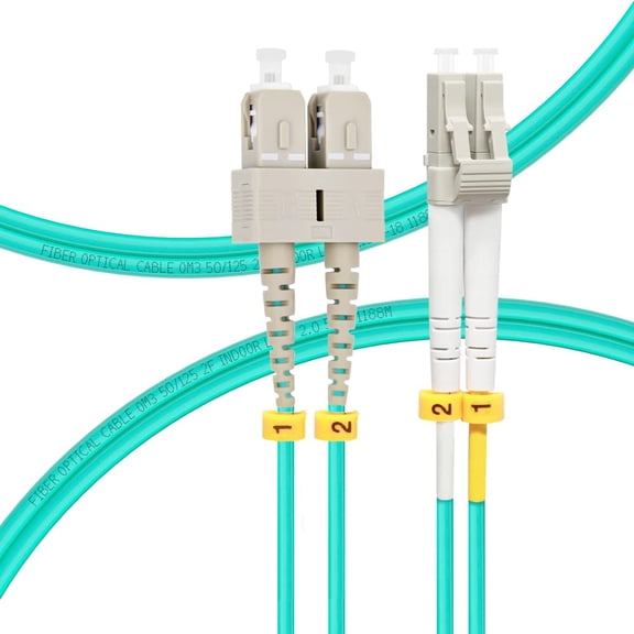 ERUCND-- 1M SC to LC OM3 Fiber Patch Cable | Length Options: 1m-50m, 10GB/40GB Duplex 50/125um Multimode Fiber Optic Cables LSZH-1M (3ft)