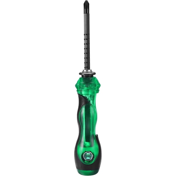 ERUCND-2 in 1 Ratcheting Screwdriver 7.3" Length Interchangeable Multi-Bit Magnetic Ratchet Screw Driver with Double Ended Bits, Phillips and Slotted Bits