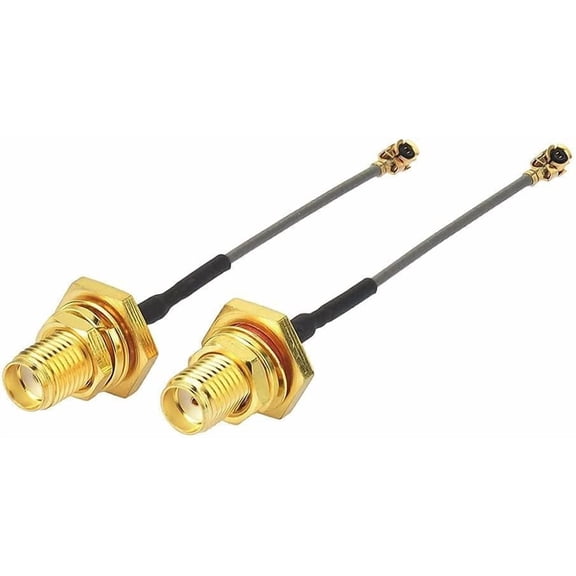ERUCND-2" Mini PCI to SMA Female Low Loss Coaxial Cable for Wireless Routers Mini PCIe Cards Network Extension Bulkhead Pigtail PCI WiFi WAN Repeater 2-Pack