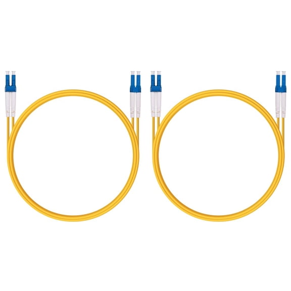 ERUCND-2 Pack 1M OS2 LC to LC Fiber Patch Cable, 3.3ft Single Mode SFP Fiber Jumper, Duplex LC-LC 9/125um, LSZH, for 1G/10G SMF SFP Transceiver, Router, Networks and More