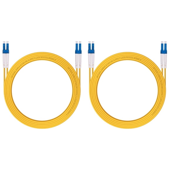 ERUCND-2 Pack 5M OS2 LC to LC Fiber Patch Cable, 16.4ft Single Mode SFP Fiber Jumper, Duplex LC-LC 9/125um, LSZH, for 1G/10G SMF SFP Transceiver, Router, Networks and More