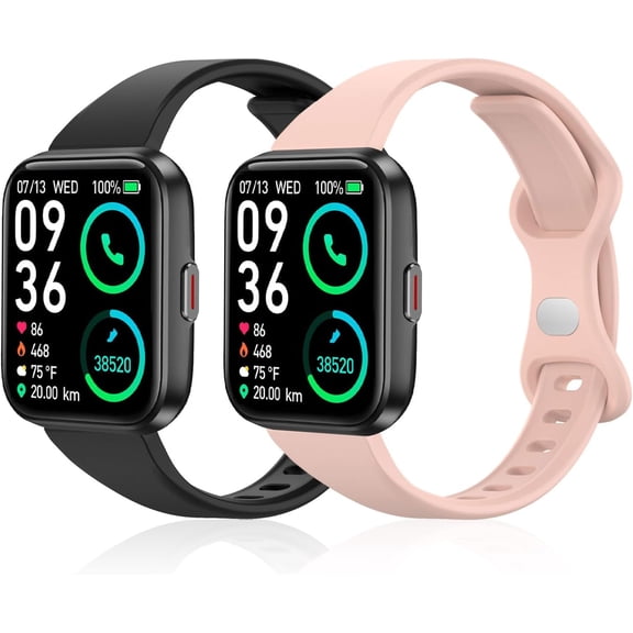 ERUCND-2 Pack Slim Watch Bands Compatible with ENOMIR ID208BT /SKG V7/SKG V7 PRO Smart Watch, Soft Sport Replacement Strap for Aeac ID208BT/Konitee/FACOI ID208BT Watch Women Men