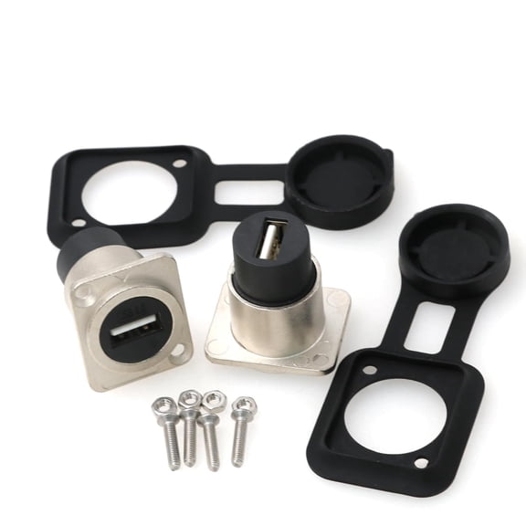 ERUCND-2 Pack USB D-Type Metal Connector Panel Mount Female to Female Connector USB 2.0 for USB Data Transfer