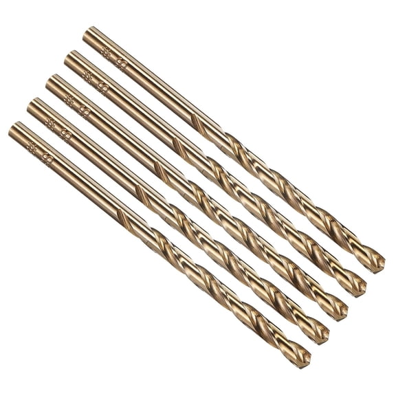 ERUCND-#23 Drill Bit, Micro Number Small Bits 4341 High-Speed Steel 135 Gold Finish for Soft Thin Metal Steel Wood Acrylic - 5 Pack