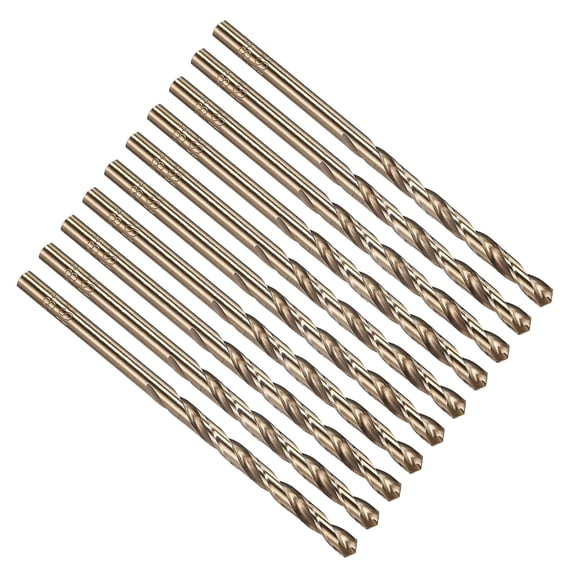 ERUCND-#28 Drill Bit, Micro Number Small Bits 4341 High-Speed Steel 135 Gold Finish for Soft Thin Metal Steel Wood Acrylic - 10 Pack