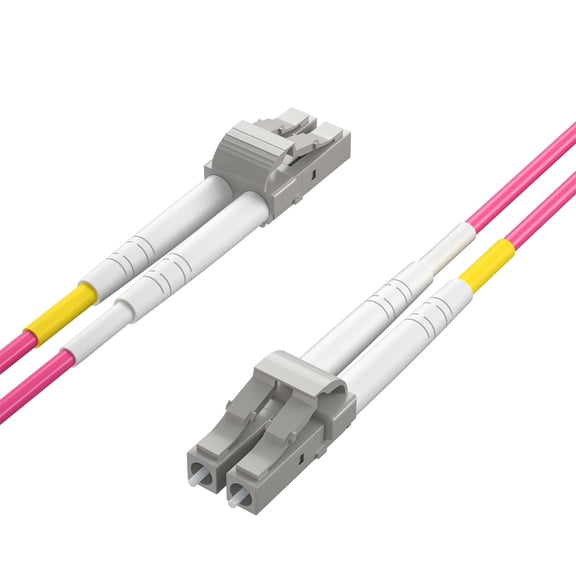 ERUCND-2M OM4 LC to LC Fiber Patch Cable, 40Gb/100Gb Multimode Fiber Jumper, Duplex LC-LC UPC MMF 50/125um, LSZH, Red, for SFP Transceiver, Router, Networks, 2 Meter(6.6ft)