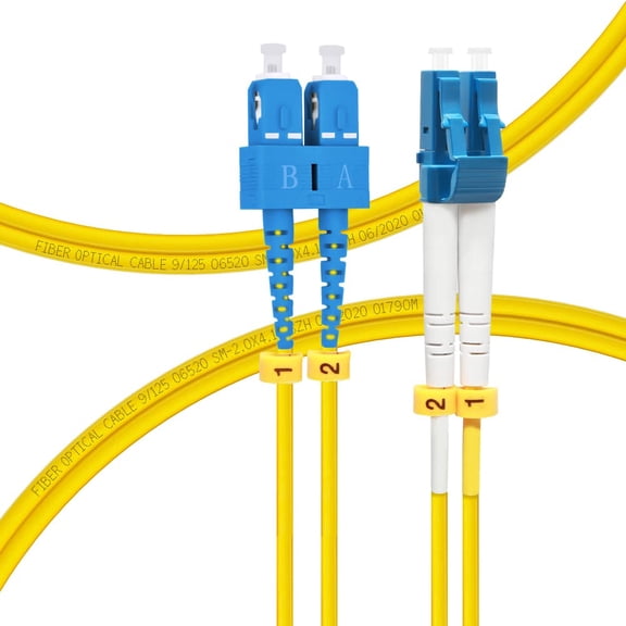 ERUCND-- 2M OS2 SC to LC Fiber Patch Cable | Length Options: 1m-50m, 1G/10G Single Mode Duplex 9/125um SMF Fiber Optic Cable Cord LSZH 2Meter(7ft)