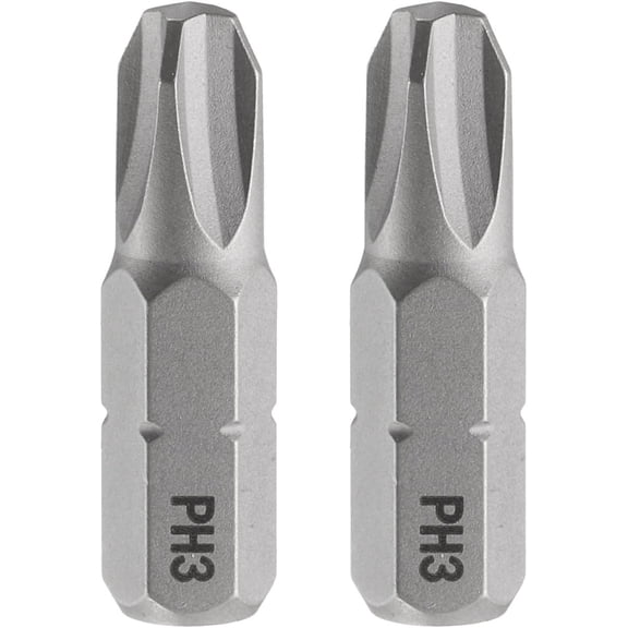 ERUCND-2pcs PH3 Phillips Screwdriver Bit 1/4" Hex Shank 25mm/1" Length Magnetic Cross Head Hex Bits S2 Steel Screw Driver Bit