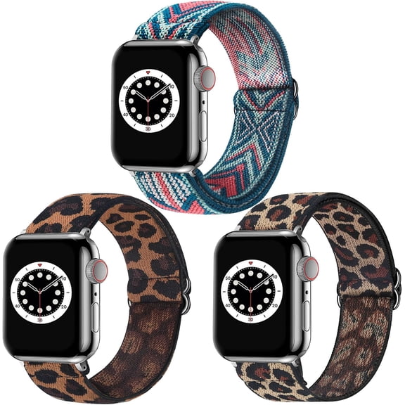 ERUCND-3 Pack Elastic Band Compatible with Apple Watch Bands 38mm 41mm 40mm 42mm 44mm 45mm 46mm 49mm, Adjustable Stretchy Nylon bands for iWatch Series 11/10/9/Ultra 3 2/8/7/6/5/4/3/2/1/SE Strap for