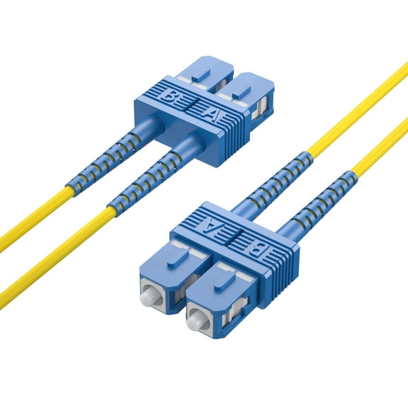 ERUCND-3m OS2 SC to SC Fiber Patch Cable, Single Mode Fiber Optic Cable, SMF Duplex SC-SC UPC, 9/125um, LSZH, Yellow, for 1G/10G SMF SFP Transceiver, Networks