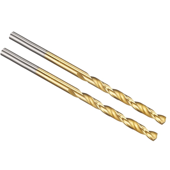 ERUCND-3mm Drill Bit, Jobber Straight Shank M2 High-Speed Steel 135 Titanium Nitride (TiN) Coated for Stainless Steel Hard Metal - 2 Pack