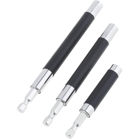 ERUCND-3pcs/set Scalable Magnetic Screw Drive Guide Drill Bit Tip Holder, 3.15"/4.72"/5.51"(80/120/140mm) Screwdriver Bit Holder Extension Bar Adapter, Drill Bit Guide Rod Adapter