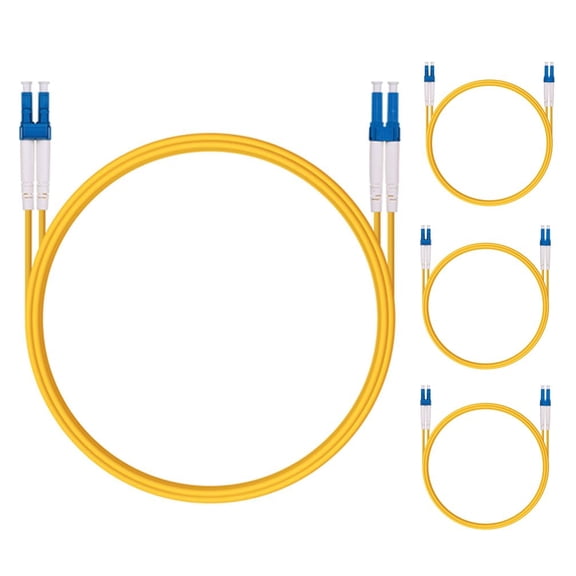 ERUCND-4 Pack 0.3M OS2 LC to LC Fiber Patch Cable, Single Mode SFP Fiber Jumper, Duplex LC-LC 9/125um, LSZH, 1ft, for 1G/10G SMF SFP Transceiver, Router, Networks and More, Available 0.2m - 100m