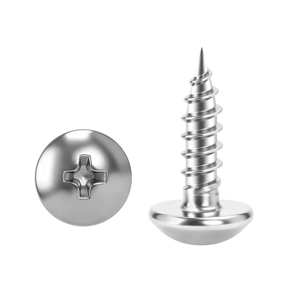 ERUCND-#4 x 3/8" Truss Head Sheet Metal Screws Wood Screws, 304 Stainless Steel 18-8, Self Tapping, 100 PCS