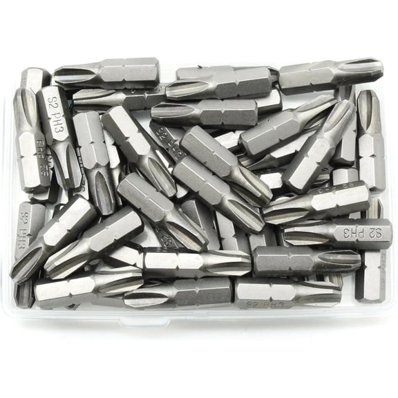 ERUCND-50pc PH3 Impact Ready Phillips 1 Inch Screwdriver Insert Bits Hex Shank