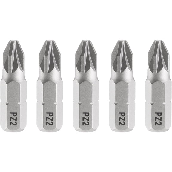 ERUCND-5pcs PZ2 Pozi Screwdriver Bit 1/4" Hex Shank 25mm/1" Length Magnetic Phillips Slotted Hex Bits S2 Steel Screw Driver Bit