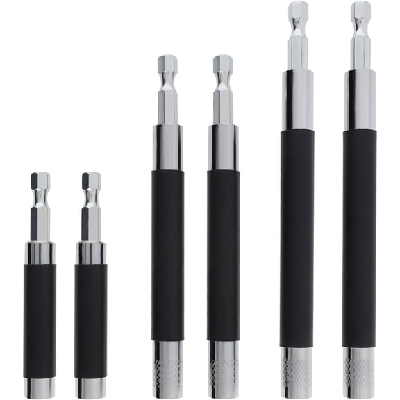 ERUCND-6PCS/Set Scalable Magnetic Screw Drive Guide Drill Bit Tip Holder Screwdriver Bit Holder Extension Bar Adapter, Drill Bit Guide Rod Adapter